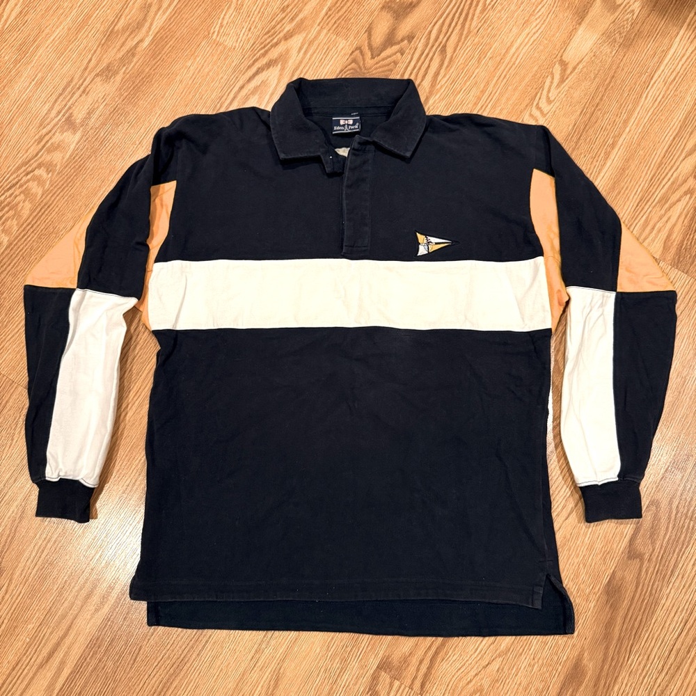 Eden Park Navy Gold Cream Long Sleeve Jersey Bulls Rugby‎ Shirt size M